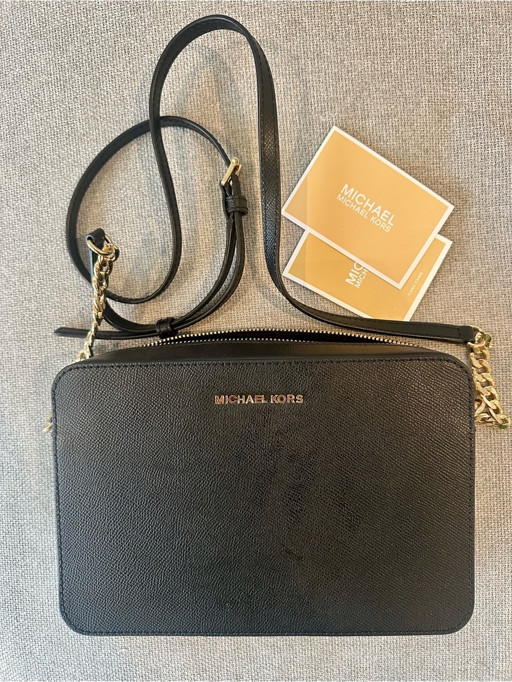 Michael Kors Jet SetBlack Crossbody with Gold-Tone Chain *Brand New with tags*